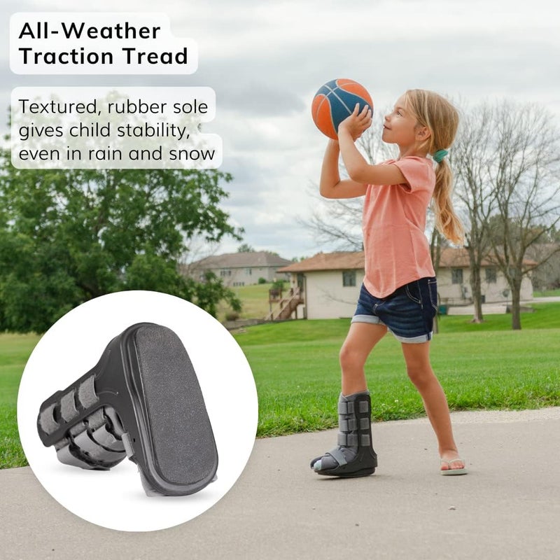 BraceAbility Pediatric Walking Boot - Children's Medical Walker CAM Orthopedic Support Shoe Youth Ankle Break Injury, Kid's Stress Metatarsal Bone Fracture, Broken Foot or Toe Recovery Cast (S) - Image 5
